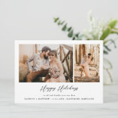 ハッピーホリデー |日付の保存 |カップルの写真 シーズンカード (スタンド正面)