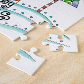 ハッピーホリデー!星付きのかわいいクリスマスツリー ジグソーパズル (側面)