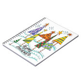 ハッピーホリデー！星付きのかわいいクリスマスツリー ノートブック (左側)