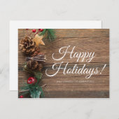 ハッピーホリデー、温かい願い シーズンポストカード (正面/裏面)