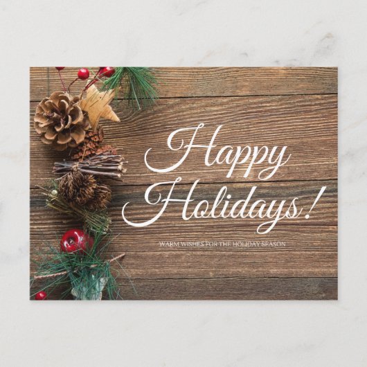 ハッピーホリデー、温かい願い シーズンポストカード (正面)