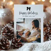 ハッピーホリデー | 白黒の弓（写真あり） シーズンカード