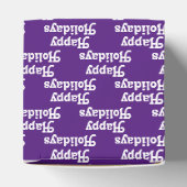 "ハッピーホリデー"紫色の紫の紫の白のホリデーギフト フェイバーボックス (上部)