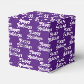 "ハッピーホリデー"紫色の紫の紫の白のホリデーギフト フェイバーボックス (裏面サイド)