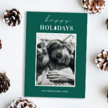 ハッピーホリデー | 緑モダンのクリスマス写真