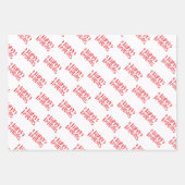 ハッピーホリデー – 赤いクリスマスパターン ラッピングペーパーシート (正面)