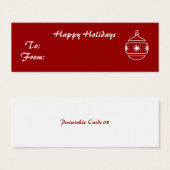 ハッピーホリデー、赤い背景オーナメント (正面&裏面)