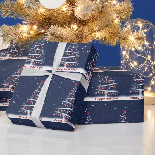 ハッピーホリデー 赤い靴下と野球 ラッピングペーパー (クリスマス)