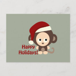 ハッピーホリデー!赤ちゃんサル シーズンポストカード