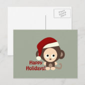 ハッピーホリデー!赤ちゃんサル シーズンポストカード (正面/裏面)