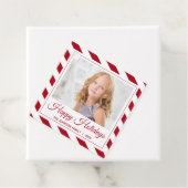 ハッピーホリデー |赤|写真パーソナライズされたギフト フェイバータグ (インサイチュ)