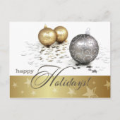 ハッピーホリデー。金ゴールドとシルバーボーブル シーズンポストカード (正面)