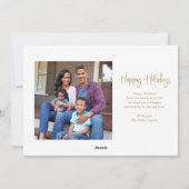 ハッピーホリデー | 金ゴールドモダン数々の写真 シーズンカード (裏面)