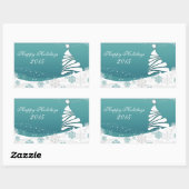 ハッピーホリデー 長方形シール (シート)