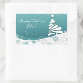 ハッピーホリデー 長方形シール (バッグ)