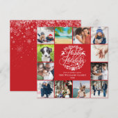 ハッピーホリデー 1年を振り返る フォトコラージュ シーズンカード (正面/裏面)