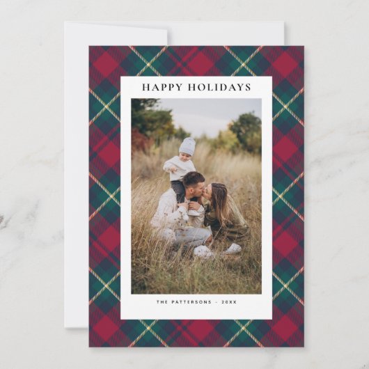 ハッピーホリデー 2枚の写真が楽しめるシンプルでクラシックなカード シーズンカード (正面)