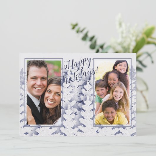 ハッピーホリデー! | 2枚の写真 |カスタムフォトカード シーズンカード (スタンド正面)