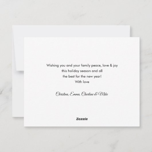 ハッピーホリデー!3枚の写真(白ミニマル) シーズンカード (裏面)