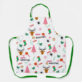 ハッピーホリデー | Merry Christmasおもしろい エプロン (正面)