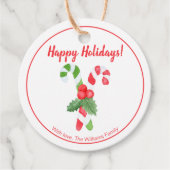 ハッピーホリデー | Water color Candy Cape Christmas フェイバータグ (正面)