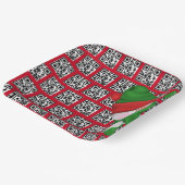 ハッピーホリデーQRコードと雪だるま ペーパープレート (傾斜あり)