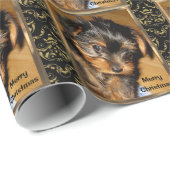 ハッピーホリデーwith aヨークシャーテリア ラッピングペーパー (ロールコーナー)