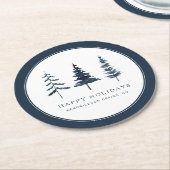 ハッピーホリデ企業のイズビジネスウォーターカラー ラウンドペーパーコースター (アングル)