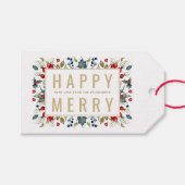 ハッピーホリメリーティパーソナライズされたギフトラベル ギフトタグ (正面(横))