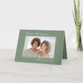 ハッピーホリモダンズエレガントシンプルセージグリーン シーズンカード (正面)