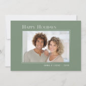 ハッピーホリモダンズエレガントシンプルセージグリーン シーズンカード (正面)