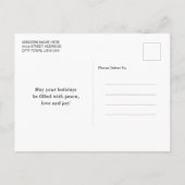 ハッピーホリモダンズエレガントシンプルセージグリーン シーズンポストカード (裏面)