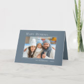 ハッピーホリモダンズエレガントシンプル石板ブルー シーズンカード (正面)