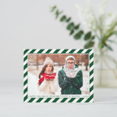 ハッピーホリモダンデーズグリーンストライプズ ポストカード (スタンド正面)