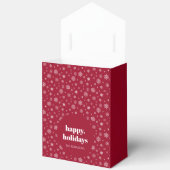 ハッピーホリモダンデーレッドホワイトスノーフレークパターン フェイバーボックス (見開き)