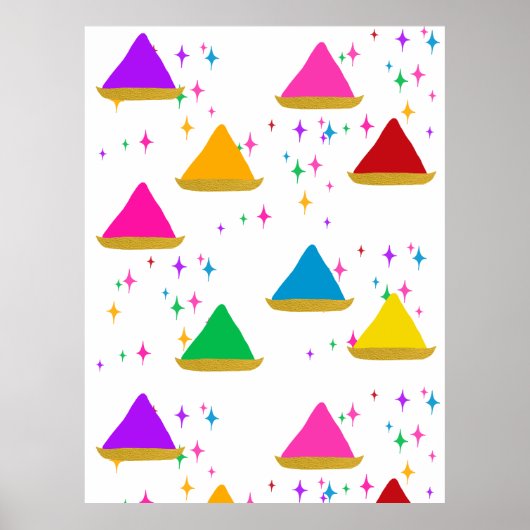 ハッピーホリモダンヒンズーフェスティバルカラーデザイン ポスター (正面)