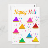 ハッピーホリモダンヒンズーフェスティバルカラーデザイン ポストカード (正面/裏面)