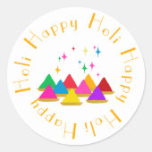 ハッピーホリモダンヒンズーフェスティバルカラーデザイン ラウンドシール (正面)