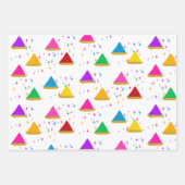 ハッピーホリモダンヒンドゥー教フェスティバルカラーズパターン ラッピングペーパーシート (正面3)