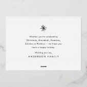 ハッピーホリモダンーズおもしろいペットカスタム写真 箔シーズンカード (裏面)