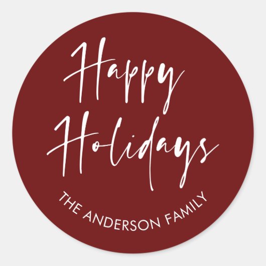 ハッピーホリモダンーズスクリプト書道ファミリーCl ラウンドシール (正面)