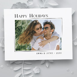 ハッピーホリユニークズモダンミニマルスタイル写真 シーズンポストカード