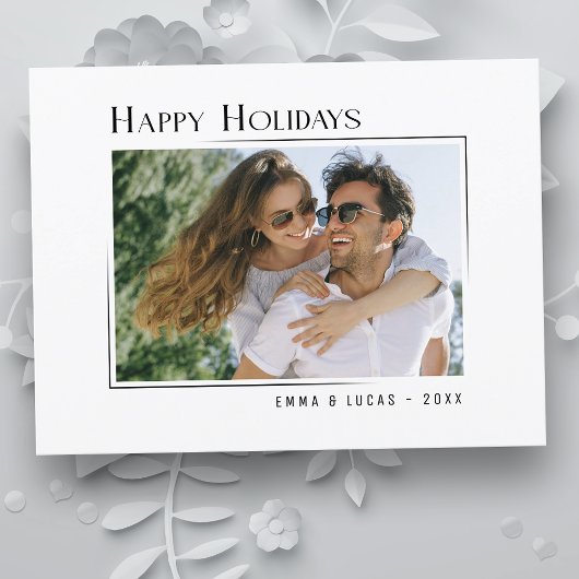 ハッピーホリユニークズモダンミニマルスタイル写真 シーズンポストカード