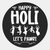 ハッピーホリレッツパワリヒンズーホリフェスティバルギフト ラウンドシール (正面)