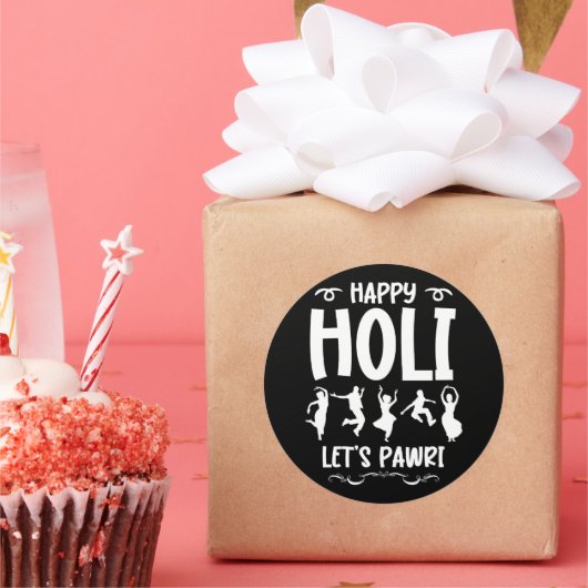 ハッピーホリレッツパワリヒンズーホリフェスティバルギフト ラウンドシール (パーティー)
