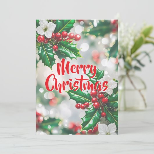 ハッピーホリーデイズカスタムフォトクリスマスカード シーズンカード (スタンド正面)