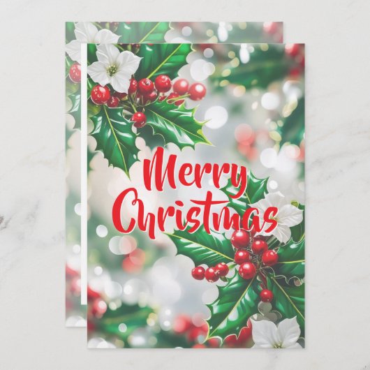 ハッピーホリーデイズカスタムフォトクリスマスカード シーズンカード (正面/裏面)