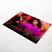 ハッピーホリーハイフォトタイポグラフィ 箔シーズンカード (回転した状態)