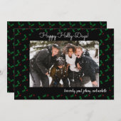 ハッピーホリー日おもしろいホリデーフォトカード (正面/裏面)