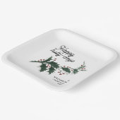 ハッピーホリー日カスタムファミリーネームクリスマス ペーパープレート (傾斜あり)